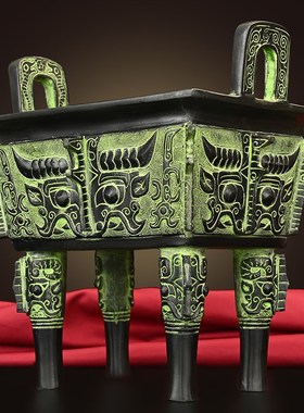 快速发货黄铜兽面洛阳鼎r摆件仿古工艺鼎盛千秋香炉公司开业礼品