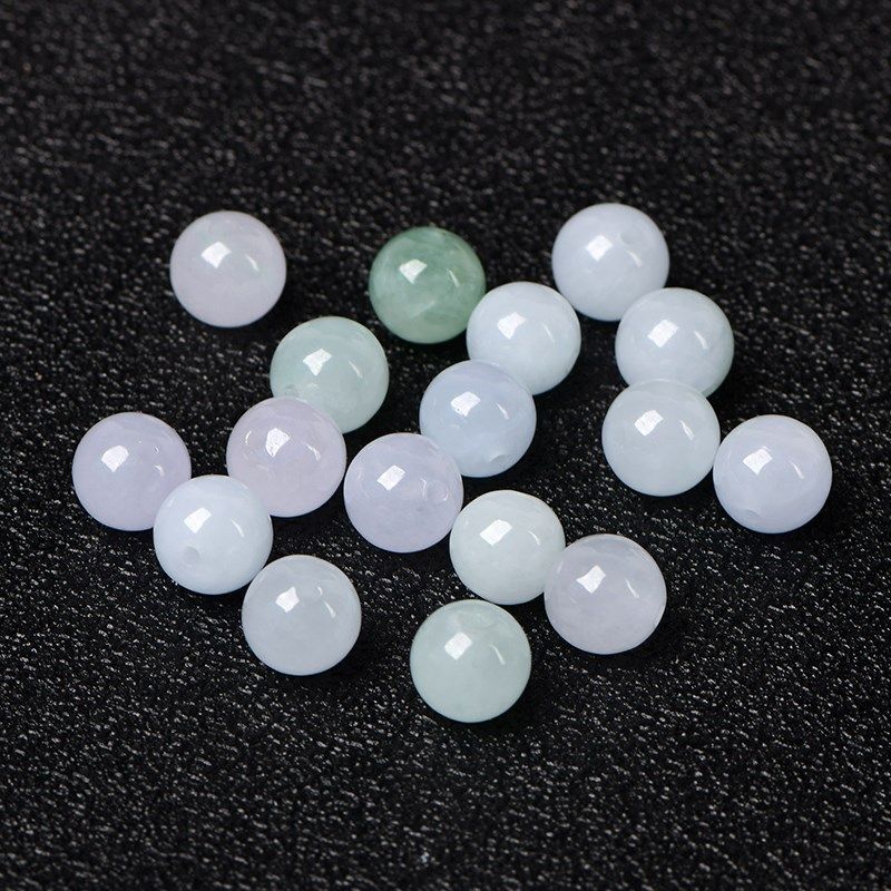 现货速发巴山翠翡翠散珠单珠手工编织手链挂件绳材料玉石串珠