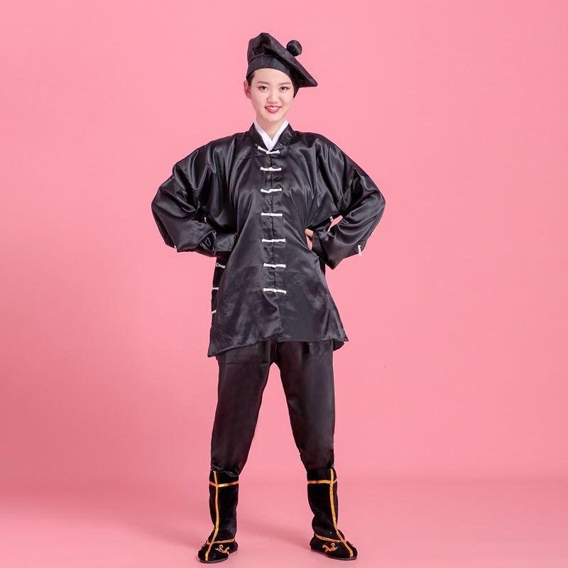 现货速发戏剧戏曲演出武松打虎服装黑色武打衣武生衣服古装夜行戏