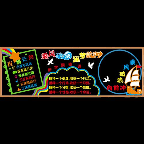 开学新学期黑板报装饰墙贴画中小学教室班K级文化墙幼儿园走廊布
