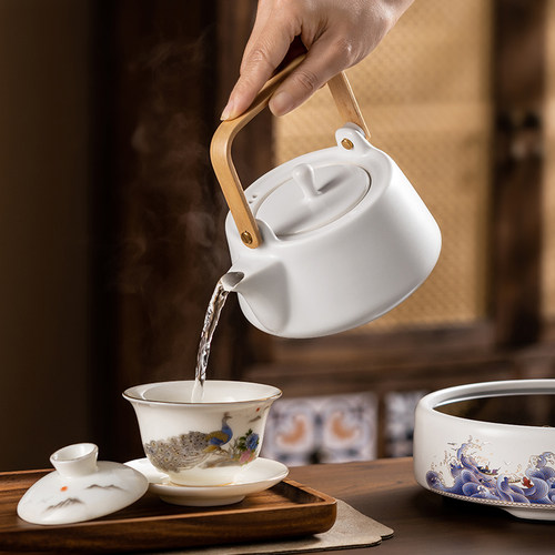 加厚耐高b温提梁煮水壶电陶炉煮茶器套装家用陶瓷壶煮养生茶烧水