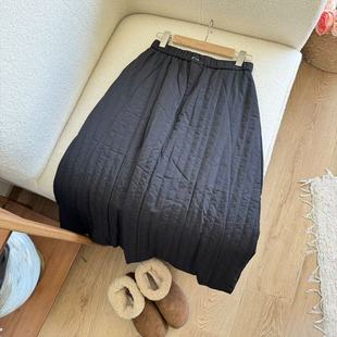 小文姐 W0800-‘夹棉半裙’冬季松紧腰显瘦宽松中长裙a字伞裙