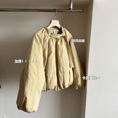 小文姐 W0930-冬季韩系设计感防风拉链宽松显瘦减龄棉服上衣女