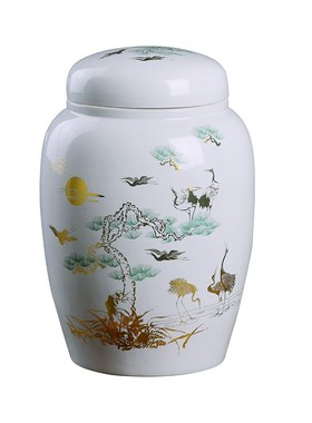 大号陶瓷骨灰盒随葬骨灰罐迁坟白色捡骨坛景德镇骨灰盅男女款龙凤