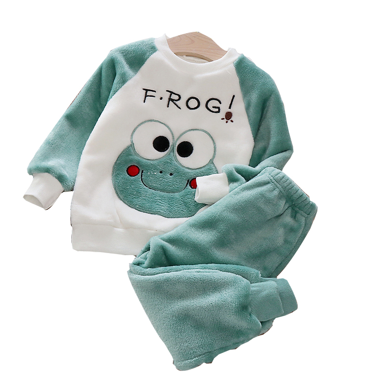 儿童睡衣秋冬季珊瑚绒加厚1-3岁男童2小童4宝宝法兰绒家居服套装5