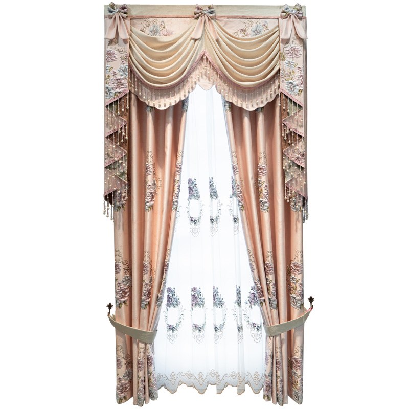 高档奢华法式提花欧式高精密浮雕客厅卧室大气遮光美式窗帘布定制