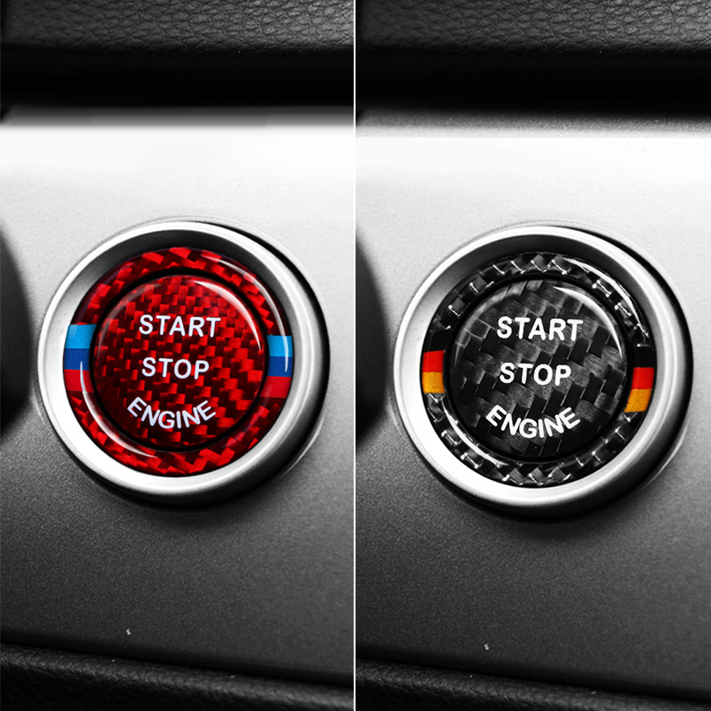 宝马老3系E90Z4一键启动按键贴E90E92E93碳纤维改装车贴点货开关