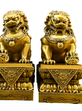 铜狮子摆件一对北京狮宫门狮子门口办公装饰招财客厅玄关摆放礼物