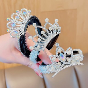 皇冠头饰公主儿童丸子头抓夹小女孩盘发神器发夹女童发卡夹子发饰