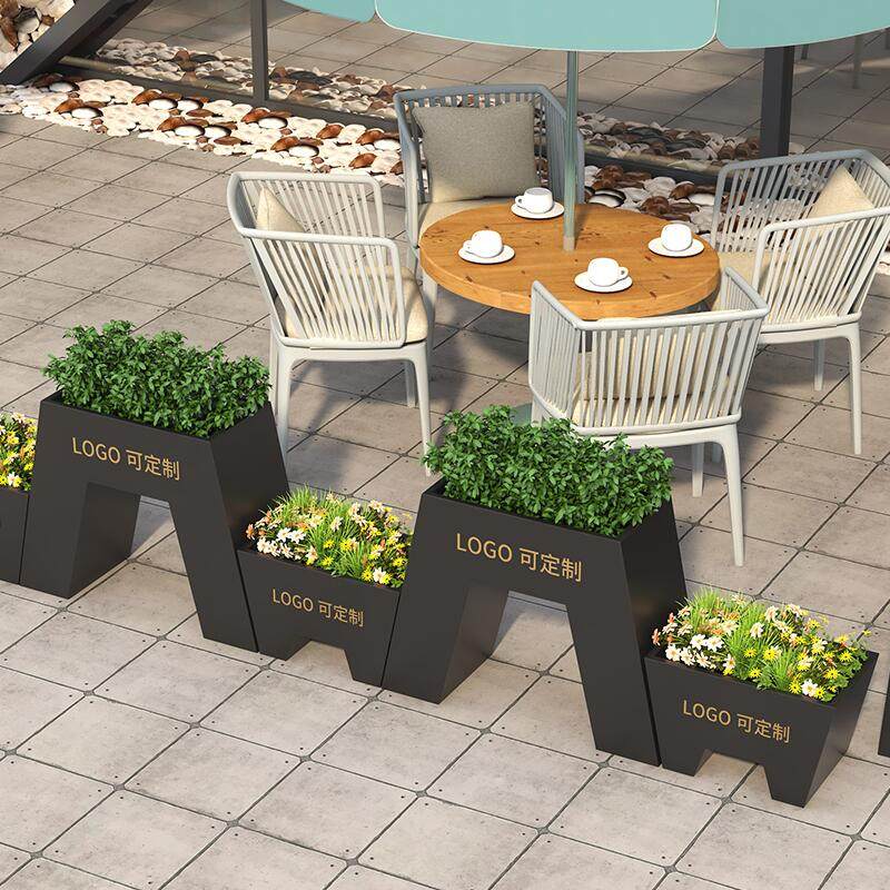 定制户外不锈钢花箱组合创意铁艺花盆商业街隔断花架市政外摆花坛,商业/办公家具,花坛/花箱,淘宝优惠券,粉丝福利购,淘宝优惠卷