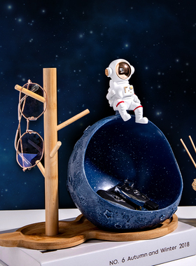 创意宇航员门口入户玄关放钥匙收纳摆件客厅鞋柜置物架家居装饰品