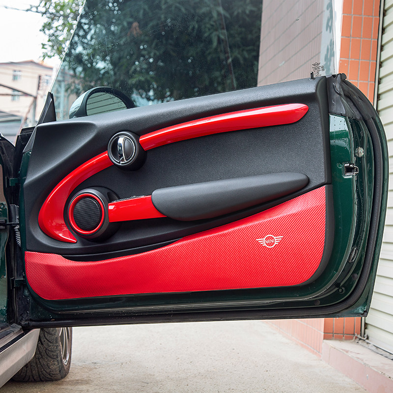 宝马迷你专用mini cooper改装F55车门防踢垫耐脏皮垫汽车内饰贴片