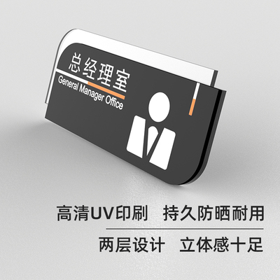 亚克力标识牌定制做创意办公室门牌订制玻璃门标牌公司总经理室董