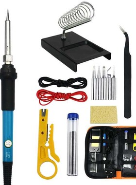 美欧英规806可调温电烙铁焊接工x具包15件套装 60W内热烙铁936工