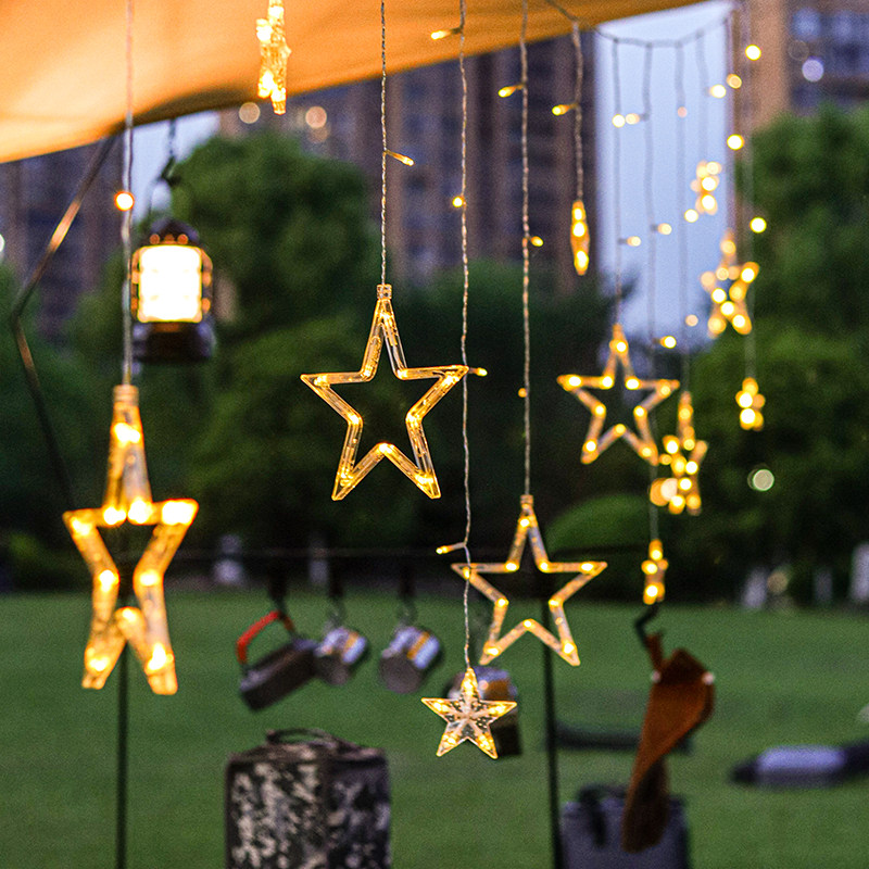 户外露营氛围灯led星星灯野营帐篷灯电池天幕装饰灯串营地彩灯带