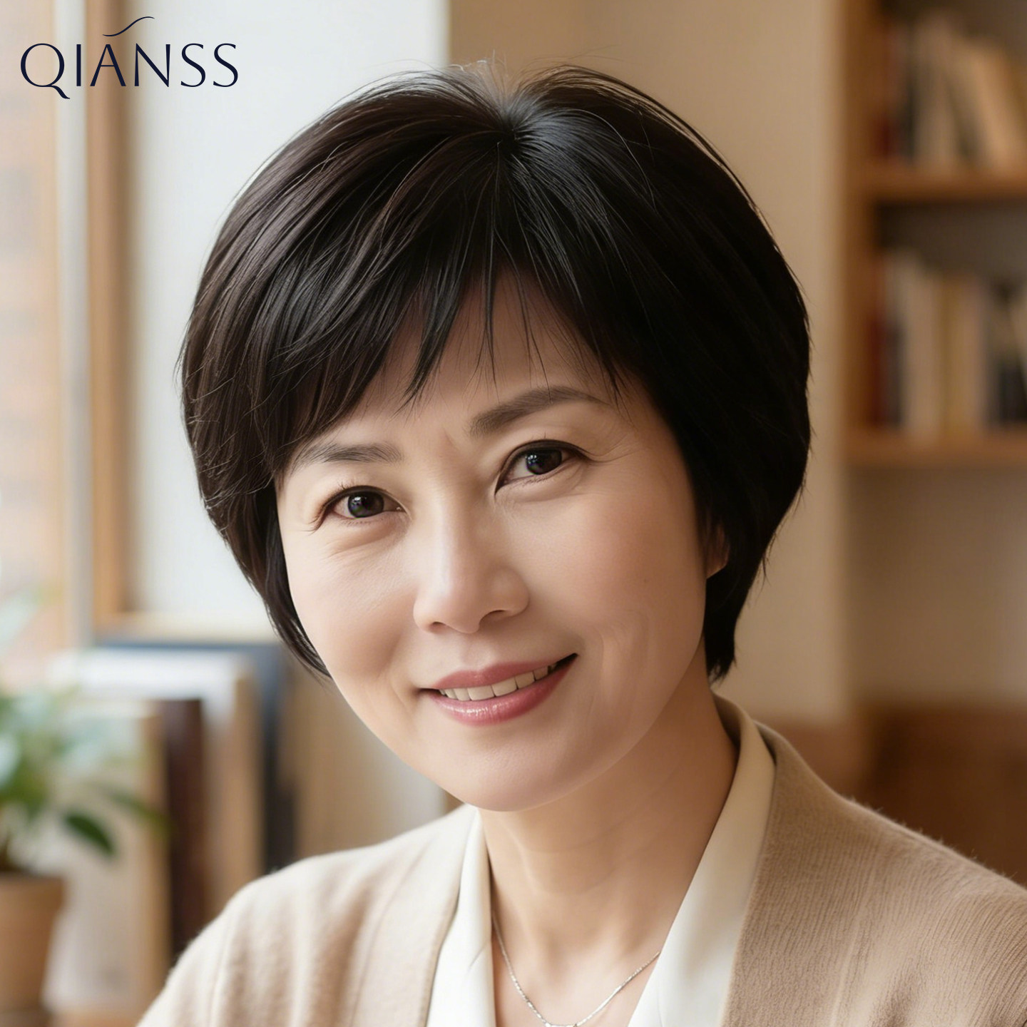 中老年女士短发假发全头套女全真人发丝自然日常整顶假发轻薄无痕