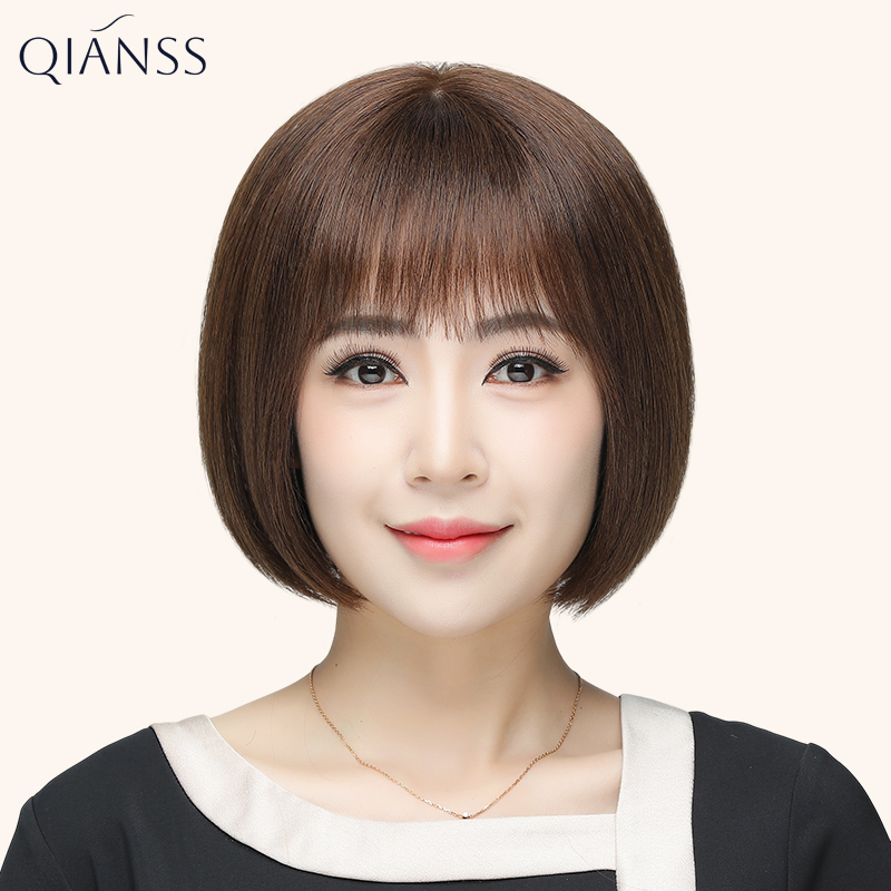 假发女全头套真人发丝波波头透气轻薄中老年妈妈款短发套自然减龄