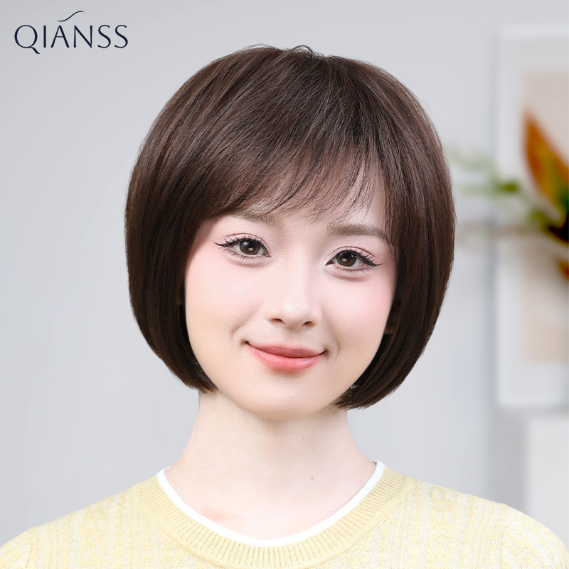 中老年妈妈短发波波头整顶假发