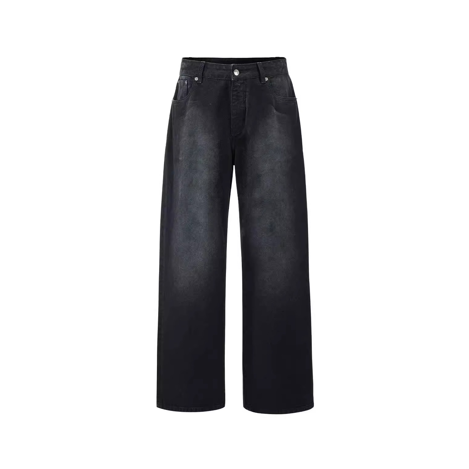 GOODBRAND口袋拼皮微喇牛仔裤