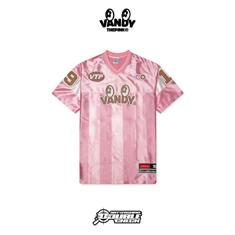 【鹿晗同款】VandyThePink 粉色眼标条纹足球服