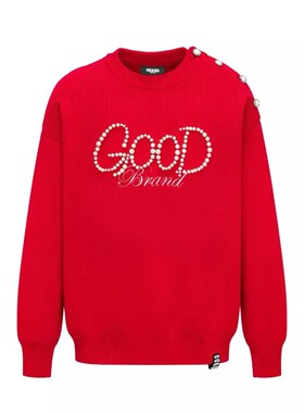 【开运穿搭】GOODBRAND 珍珠骑士单肩扣新年限定毛衣男女情侣同款