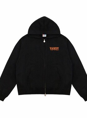 【官方正品】VandyThePink 橙色印花拉链开衫卫衣 男女同款