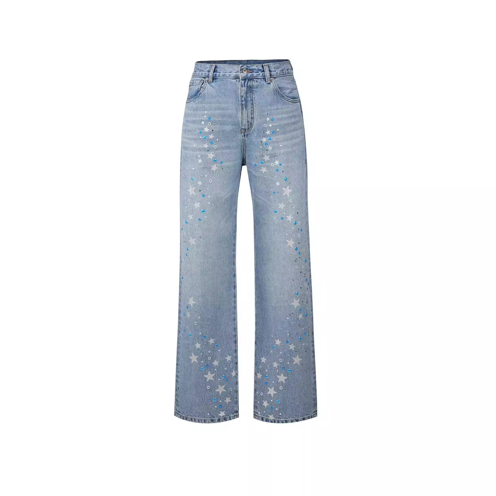 GOODBRAND亮片星星烫钻牛仔裤