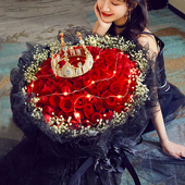 全国鲜花速递同城配送99朵红玫瑰花束送女友生日求订婚成都上海店