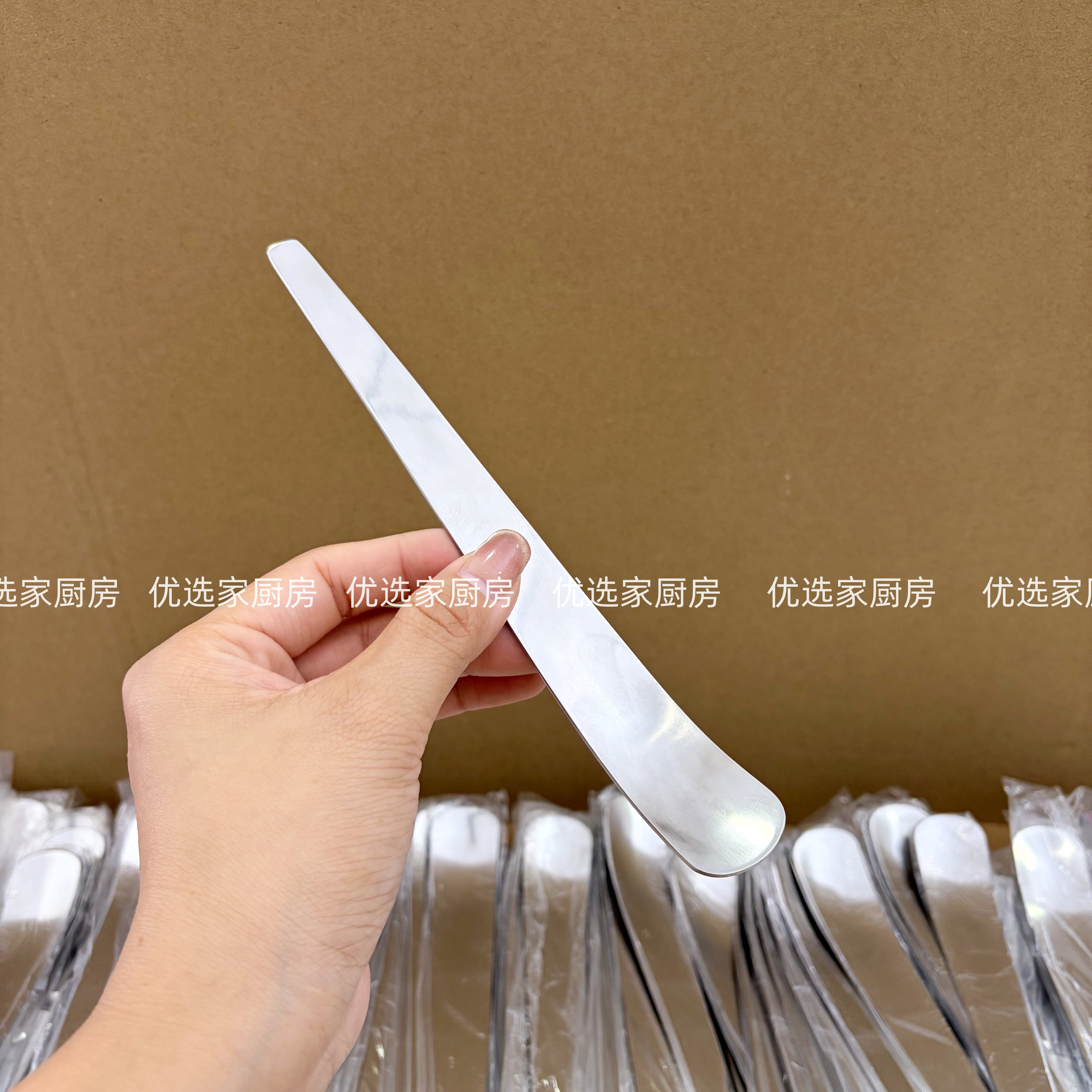 优选家厨房304不锈钢甜品勺酸奶勺加厚甜品精致蛋糕勺子平头搅拌.