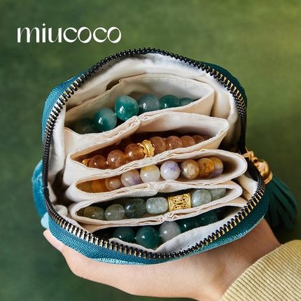 明星同款便携手串收纳包水晶文玩手链手镯首饰袋高档精致饰品盒