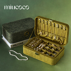 带锁黄金手镯首饰收纳盒高档精致轻奢大容量绒布丝绒耳饰品首饰盒