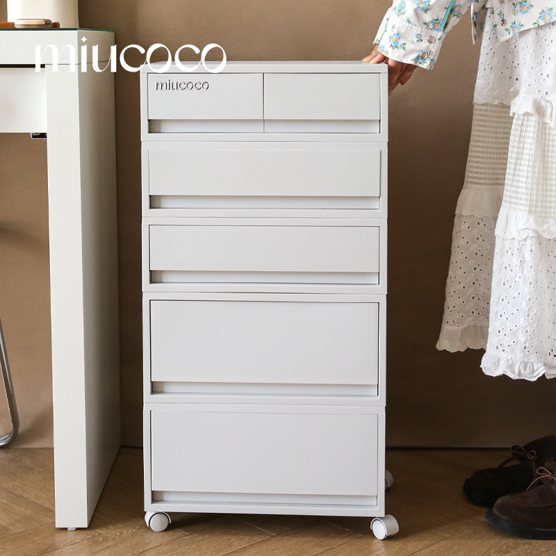 可移动化妆品收纳柜高级感梳妆台落地桌下小推车储物盒一体置物架