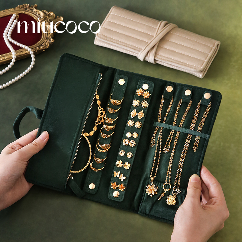 便携首饰袋折叠大容量项链戒指收纳包外出旅行耳钉耳环饰品储物册