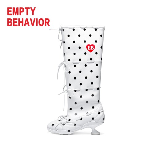 EMPTY BEHAVIOR·波点芭蕾绑带套靴 红白波点爱心元素