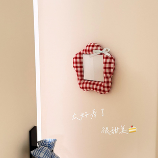 红色格子开关贴装饰插座边框保护套布艺高级感轻奢风遮丑神器家用