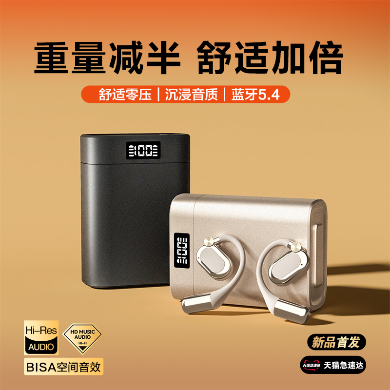 2025新款真无线蓝牙耳机HiFi降噪正品原装挂耳式续航适用索尼苹果