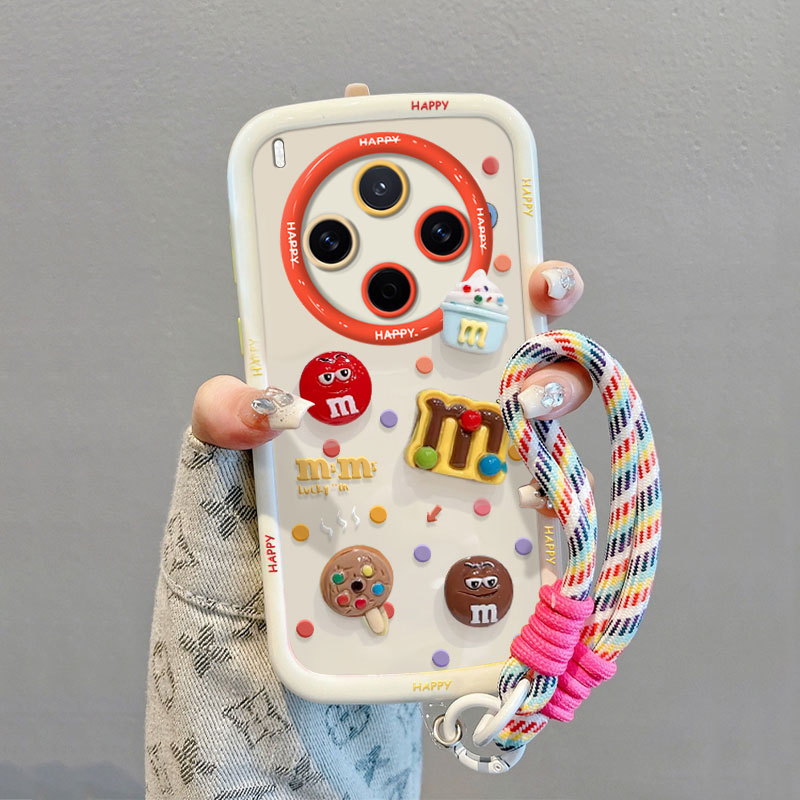 适用vivoY500Pro手机壳Y300T棒棒糖m豆y200i新女款y100个性创意y78+公仔手链y77e高级感vivo全包硅胶防摔软壳