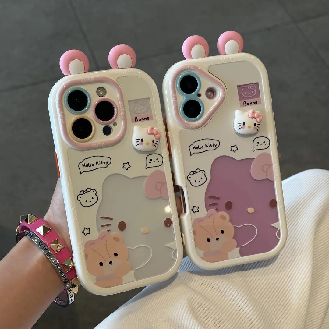 抱熊kt猫适用iPhone16手机壳15Promax可爱卡通14Plus个性创意13Pro高级感12超火11苹果X公仔XS全包防摔8/7壳,3C数码配件,手机保护套/壳,淘宝优惠券,粉丝福利购,淘宝优惠卷