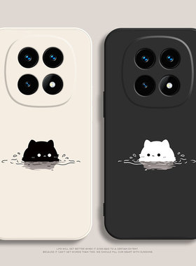 适用红米note15手机壳新款14Proplus水中猫咪13Pro+可爱卡通风12Turbo高级感女款11/10全包硅胶防摔Radmi软壳
