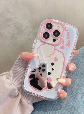 粉小狗适用iPhone15新款手机壳苹果16promax全包防摔14Pro硅胶软壳13mini轻奢高端12/11不会撞壳8/7/6s保护套