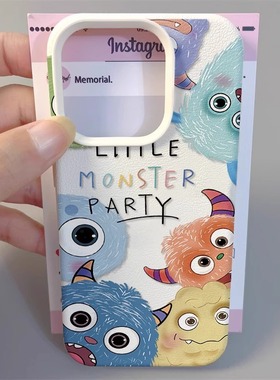 oppofindx7手机壳findx6新款情侣款oppo可爱卡通reno12小怪兽11Pro皮纹大孔9/8全包防摔a93s不会撞壳7se软壳