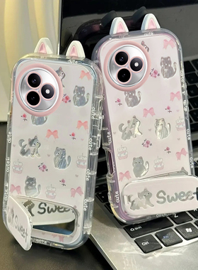 适用红米K80至尊版手机壳K70e猫咪蝴蝶结K60Pro新款K50少女心K40公仔挂绳K30全包防摔radmi可爱卡通网红爆款