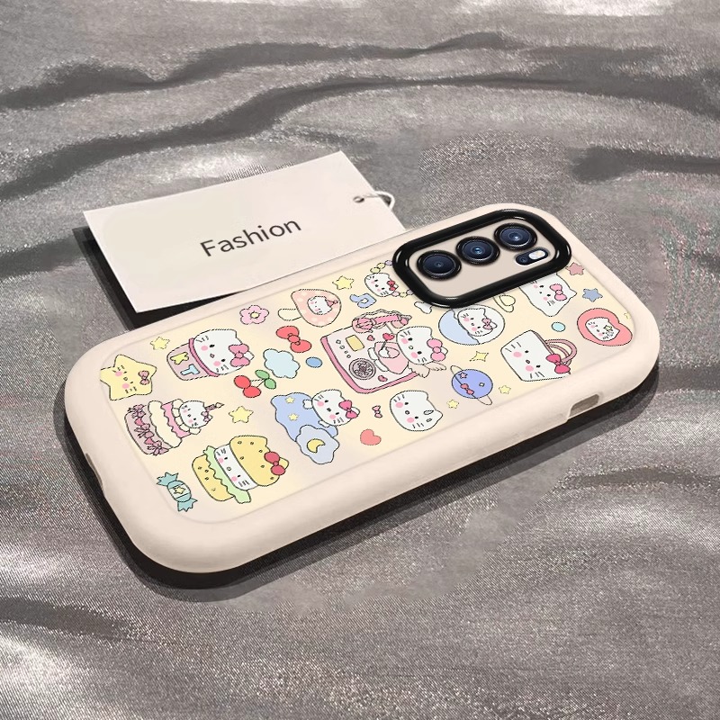 OPPOReno6手机壳凯蒂猫Reno7全包防摔8Pro+夏天散热软壳9por十女新款10泡芙壳11小众创意OPPO不会撞壳保护套