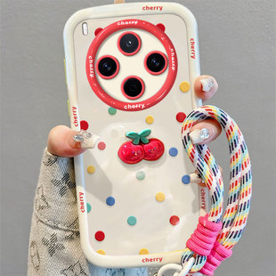 公仔手链y77e全包防摔vivo硅胶壳 创意y78 适用vivoY500Pro手机壳y500波点樱桃y300新女款 y200高级感y100个性
