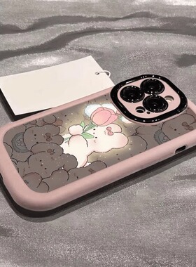适用小米14手机壳13ultra玫瑰小兔12pro新款泡芙壳11防滑防摔10s可爱卡通风MIUI新款红米note13爆款12保护套