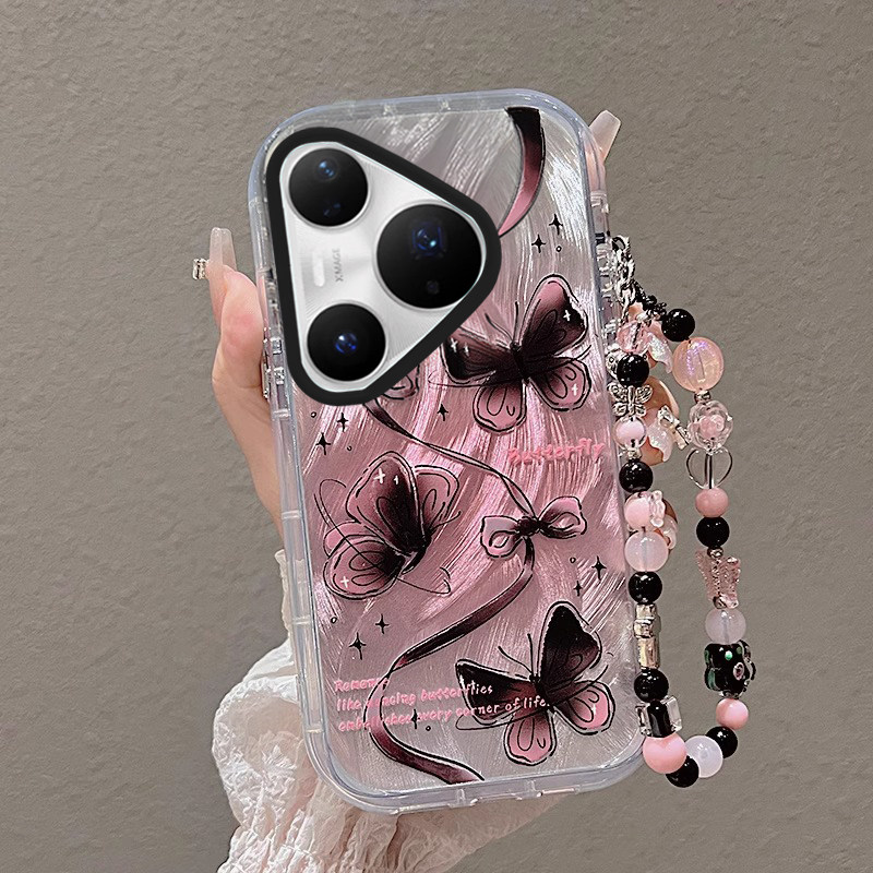 适用华为Pura80手机保护壳P70ultra飞舞蝴蝶P60Pro少女心高级感带挂绳P50e全包防摔新款P40个性创意p30不会撞,3C数码配件,手机保护套/壳,淘宝优惠券,粉丝福利购,淘宝优惠卷