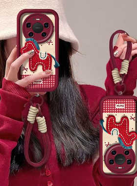 适用华为Mate80Promax手机壳70Air小马贴件60Pro+高级感新年款50E创意公仔挂绳40全包防摔30不会撞壳20少女心