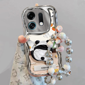 适用OPPOK13turbo手机壳K13TurboPro柿子熊猫K12s可爱卡通K11带挂绳OPPO新款 K10Pro全包防摔K9电镀银保护套