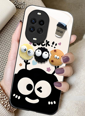曲奇煤球适用华为nova14手机壳14ultra女新款13Pro可爱卡通12高级感11轻奢风10玻璃壳nova9小众创意8/7不撞壳