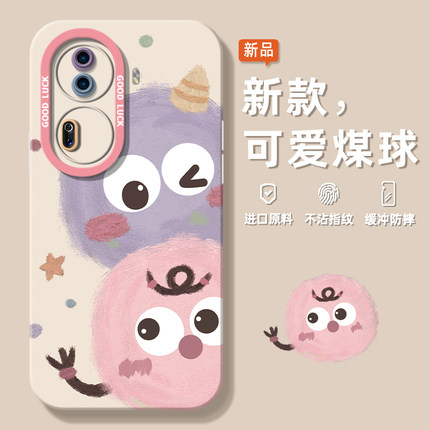 opporeno12手机壳新款reno11全包防摔10pro+液态硅胶9/8可爱小怪兽reno7高级感挂绳6/5超薄散热oppo系列软壳